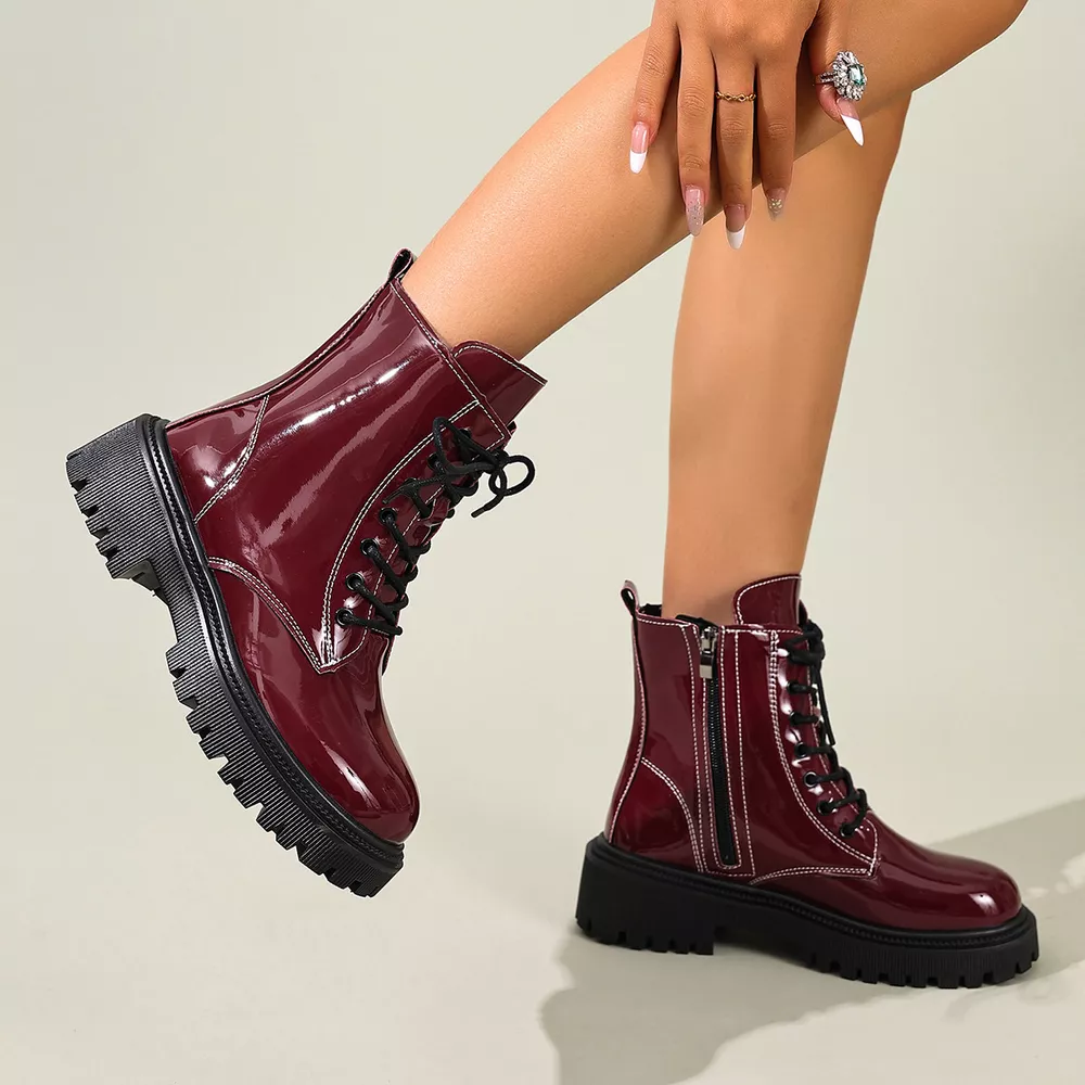 Lace Up Block Heels Boots, image 5