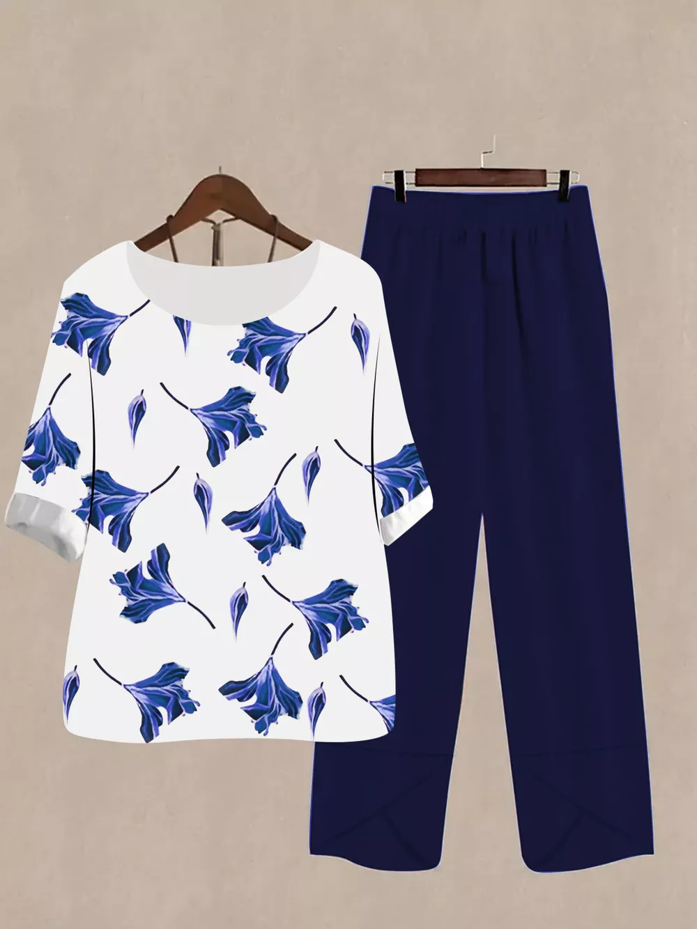 Printed Half Sleeve Top and Pants Set, image 25
