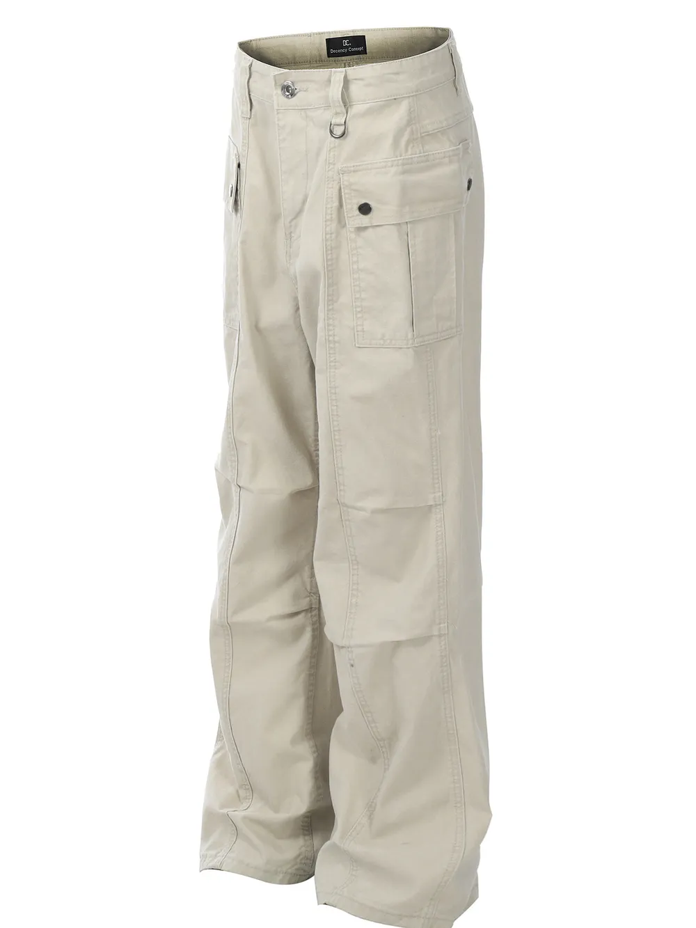 Men's Straight Cargo Jeans with Ruched Detail, image 2
