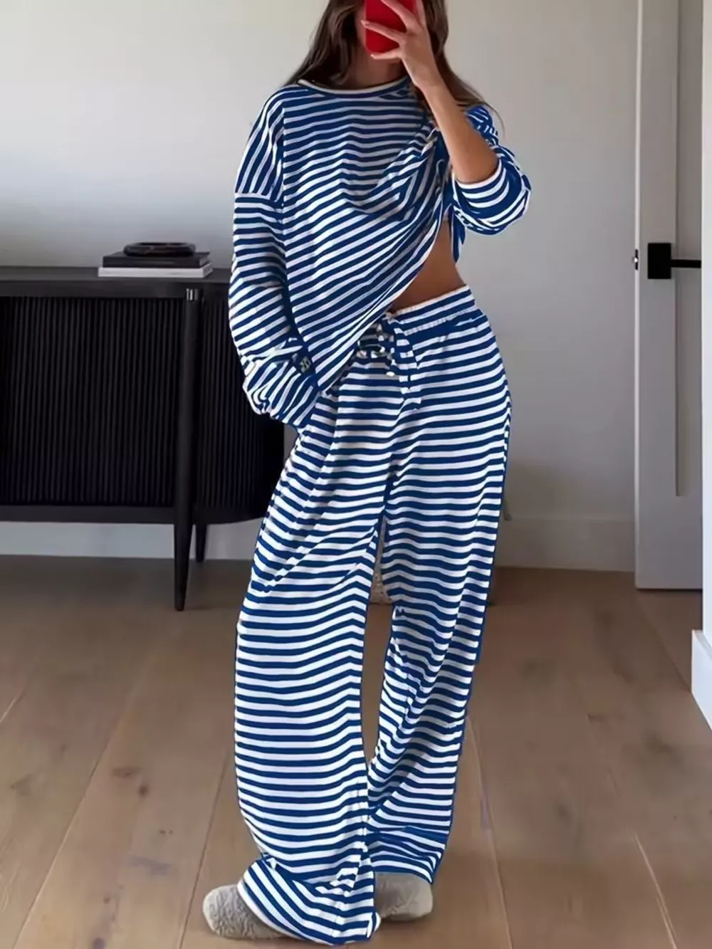 Striped Long Sleeve Top and Pants Set, image 10