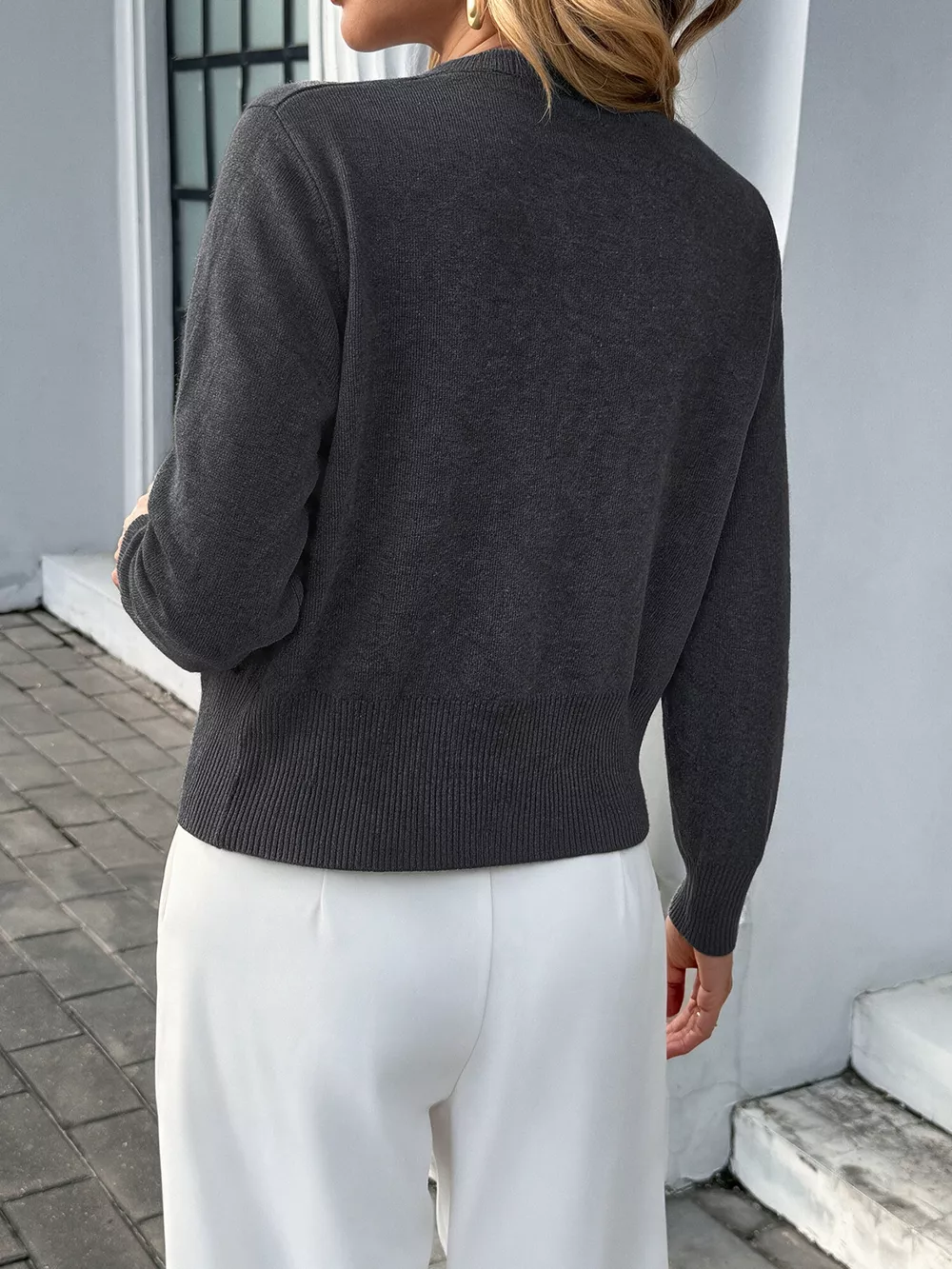 Button-Down Knit Cardigan, image 7
