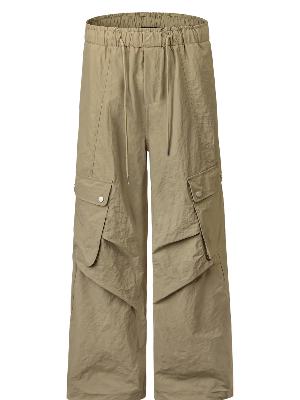 Men's Wide Leg Cargo Pants with Drawstring Waist, image 4