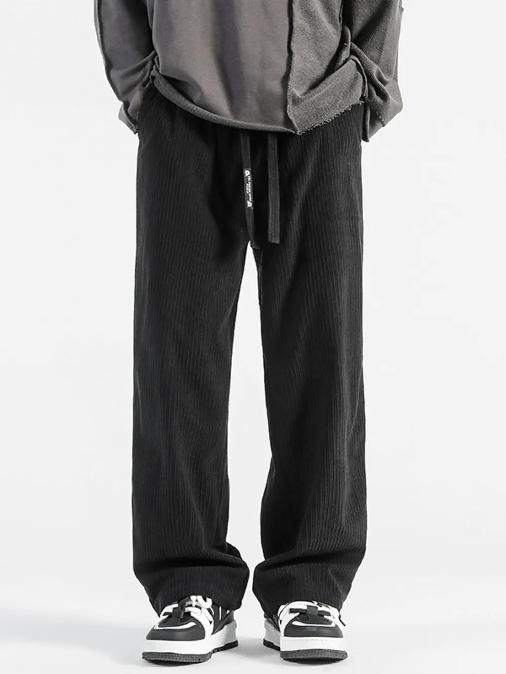 Men's Plus Size Casual Drawstring Wide Leg Pants