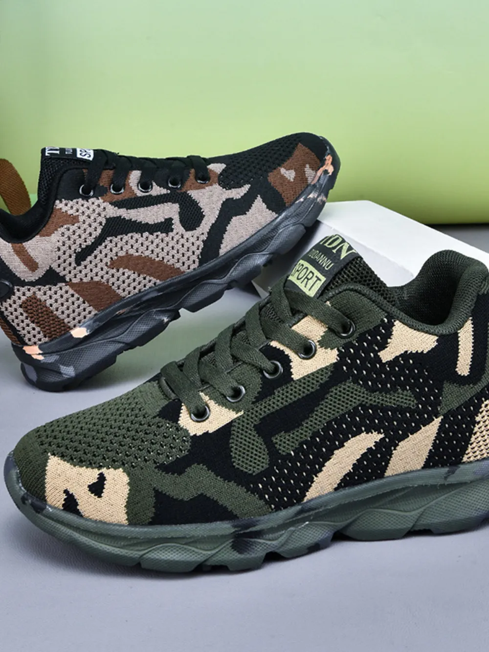 Camouflage Mesh Athletic Sneakers, image 2
