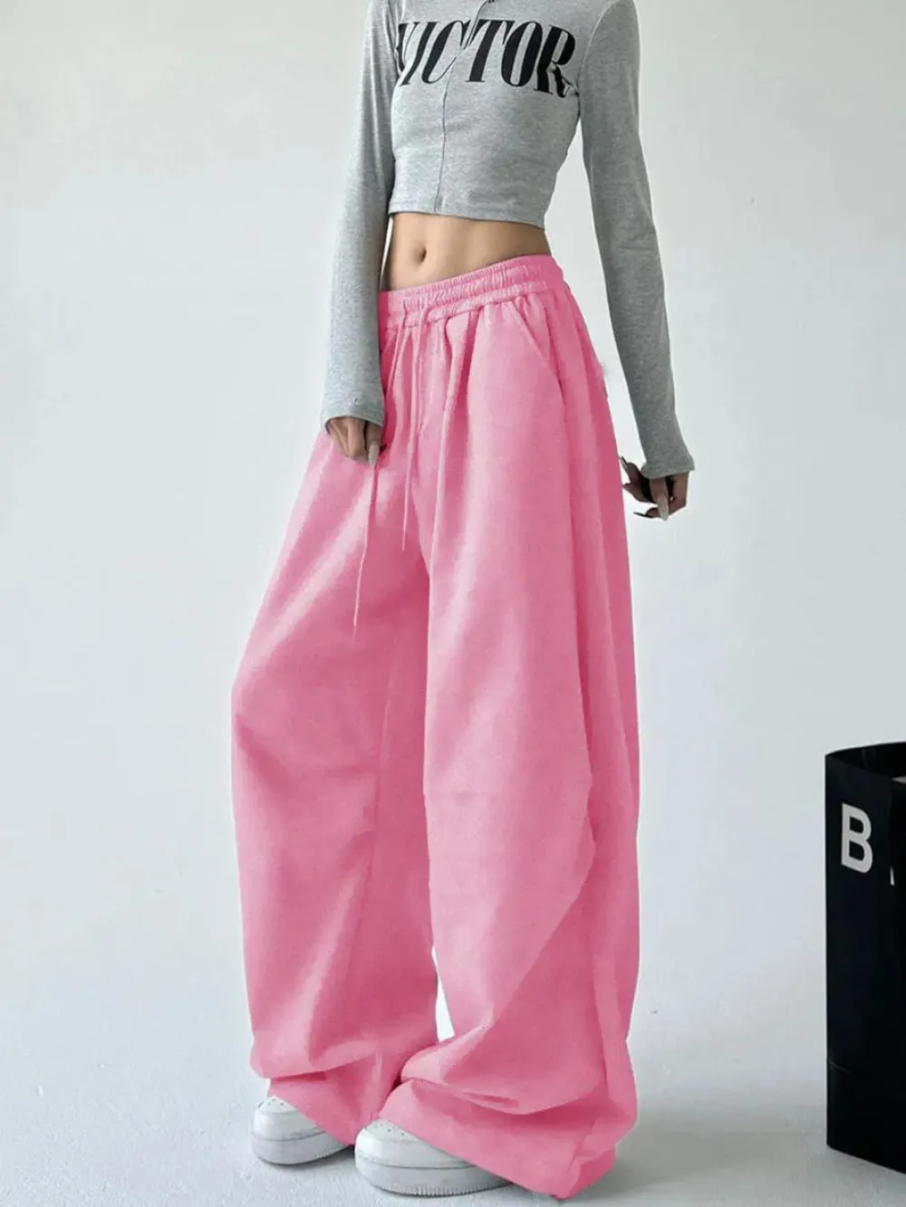 Oversized Wide Leg Drawstring Pants, image 12