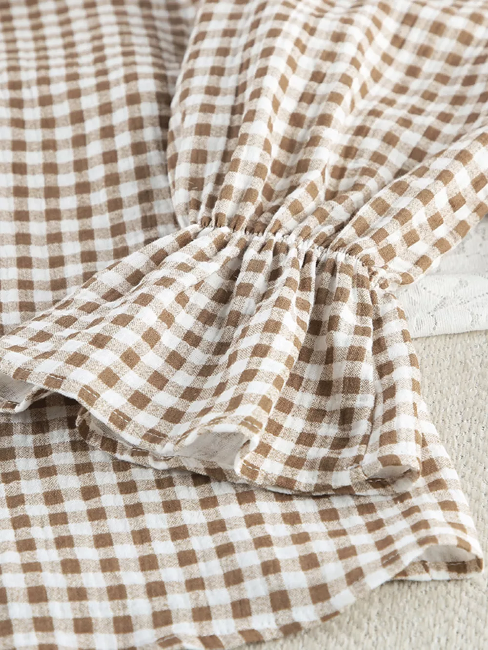 Gingham Ruffle-Trim Top and Pants Lounge Set, image 17