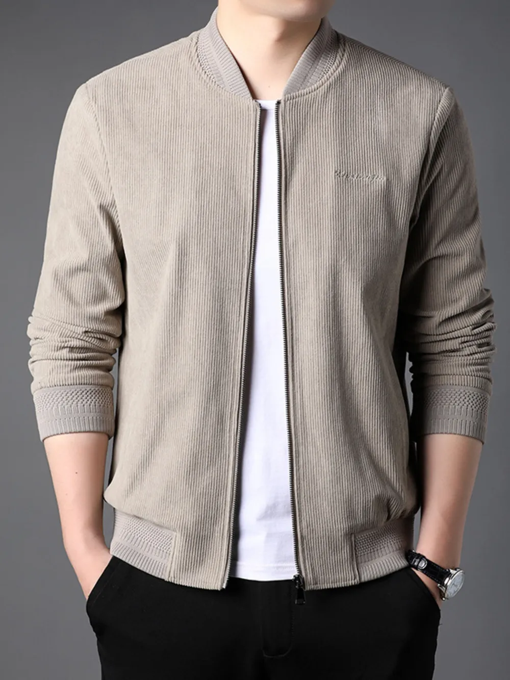 Men's Zip Up Long Sleeve Jacket, image 3