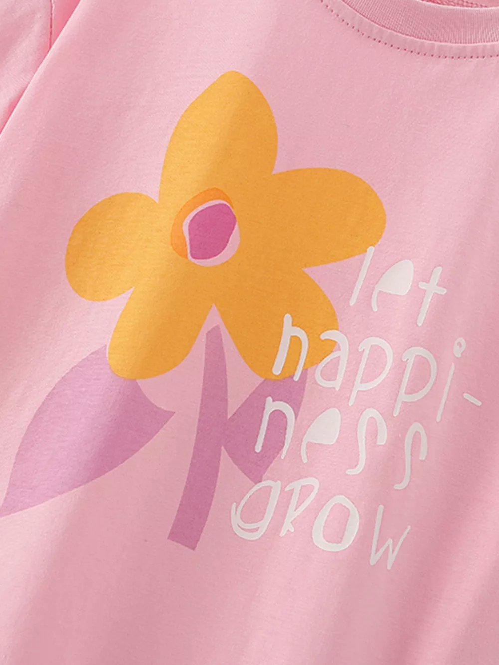 Children's Floral Print Tee and Shorts Set, image 2