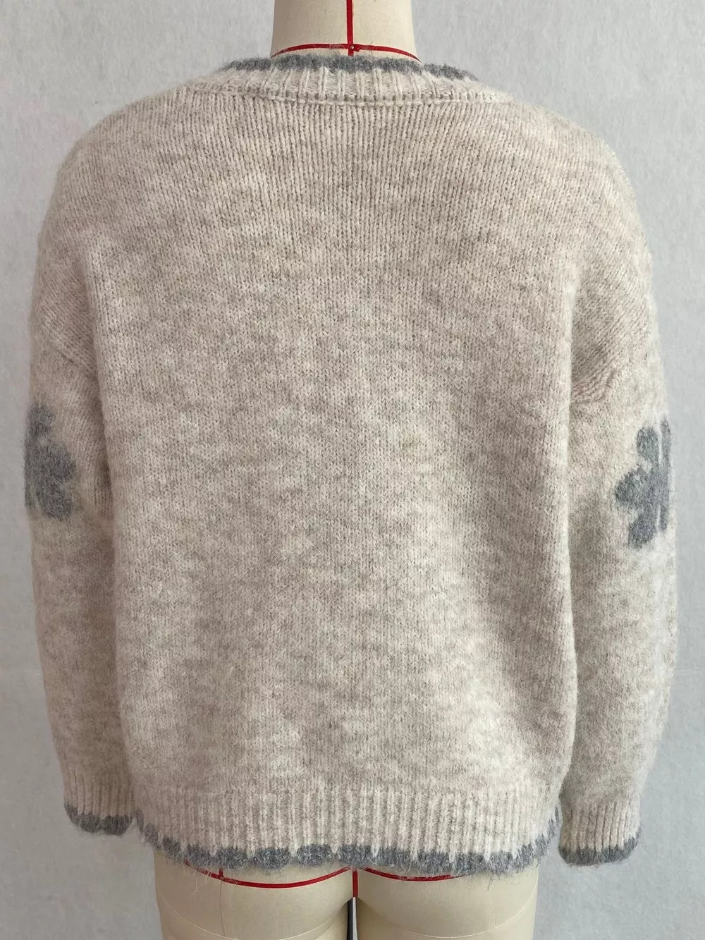 Floral Applique Button-Down Knit Cardigan, image 7