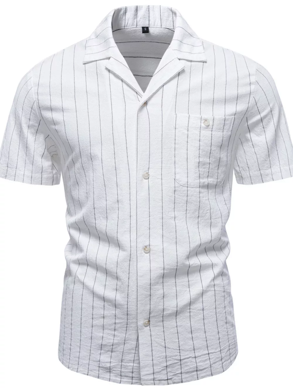 Men's Classic Striped Short-Sleeve Shirt, image 4