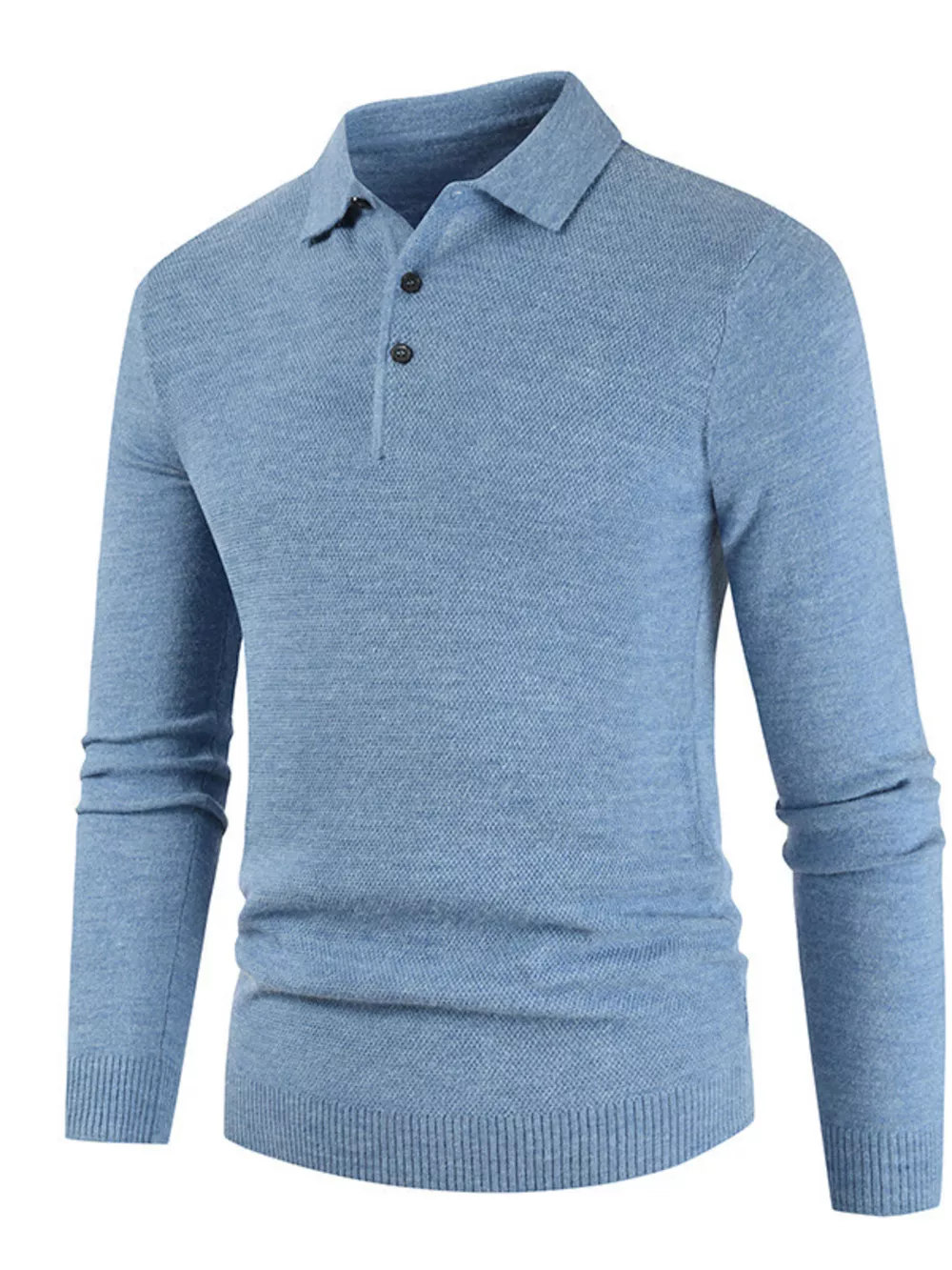 Men's Plus Size Button Detail Long Sleeve Knit Top, image 2