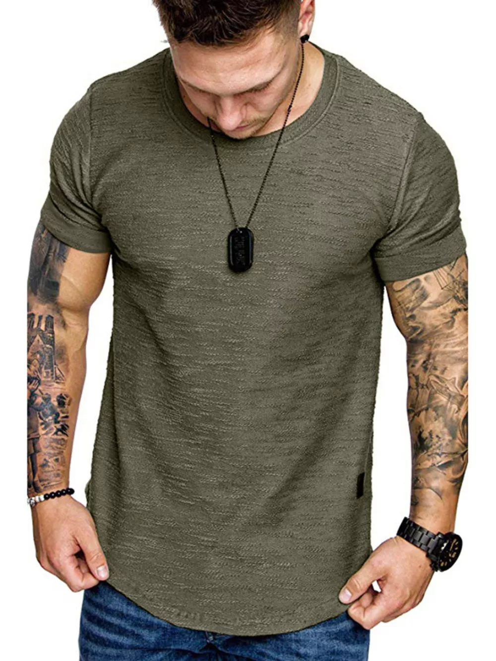 Men's Round Neck Slim Fit Casual T-Shirt, image 7
