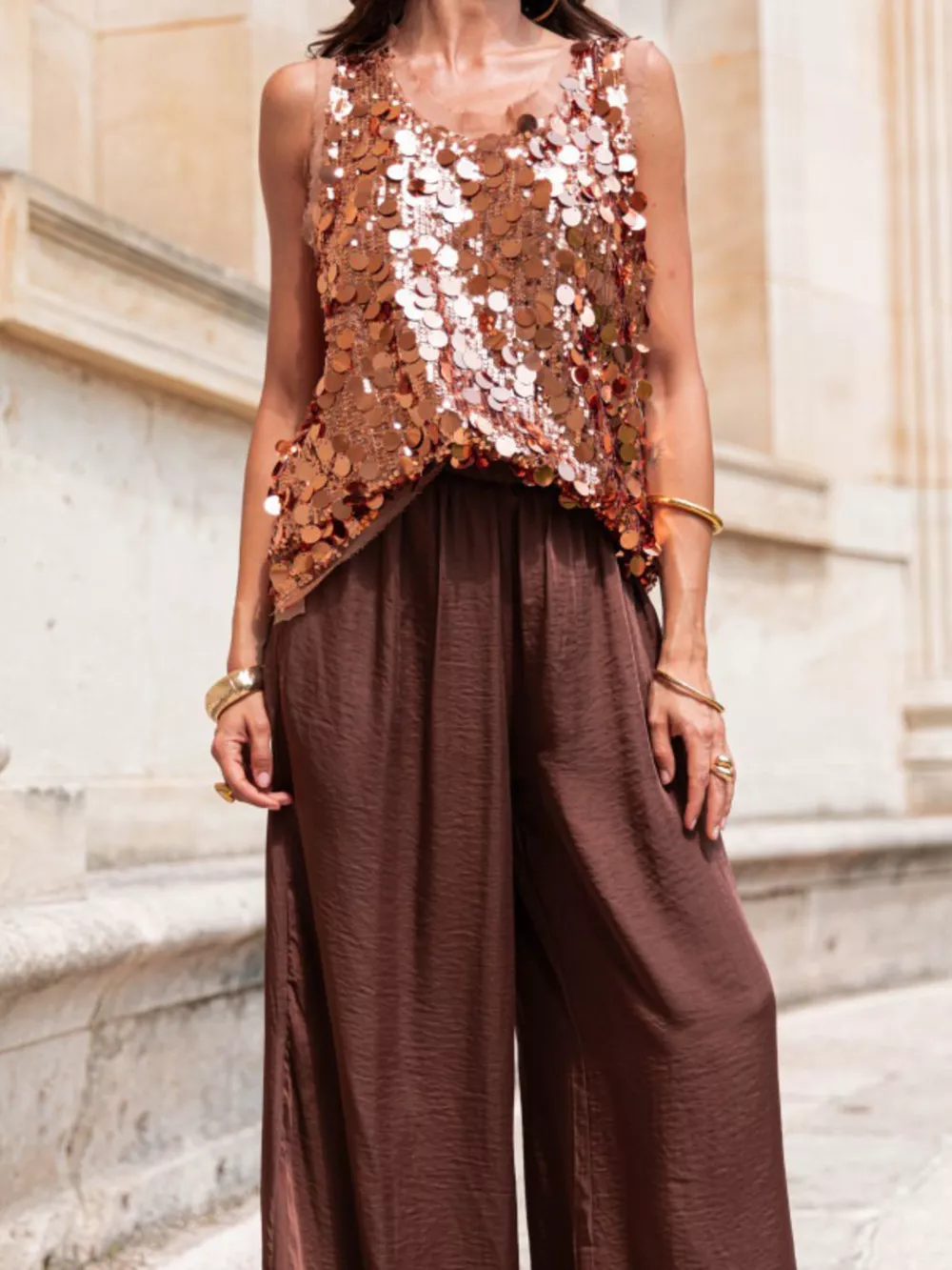 Sequin Round Neck Tank, image 8