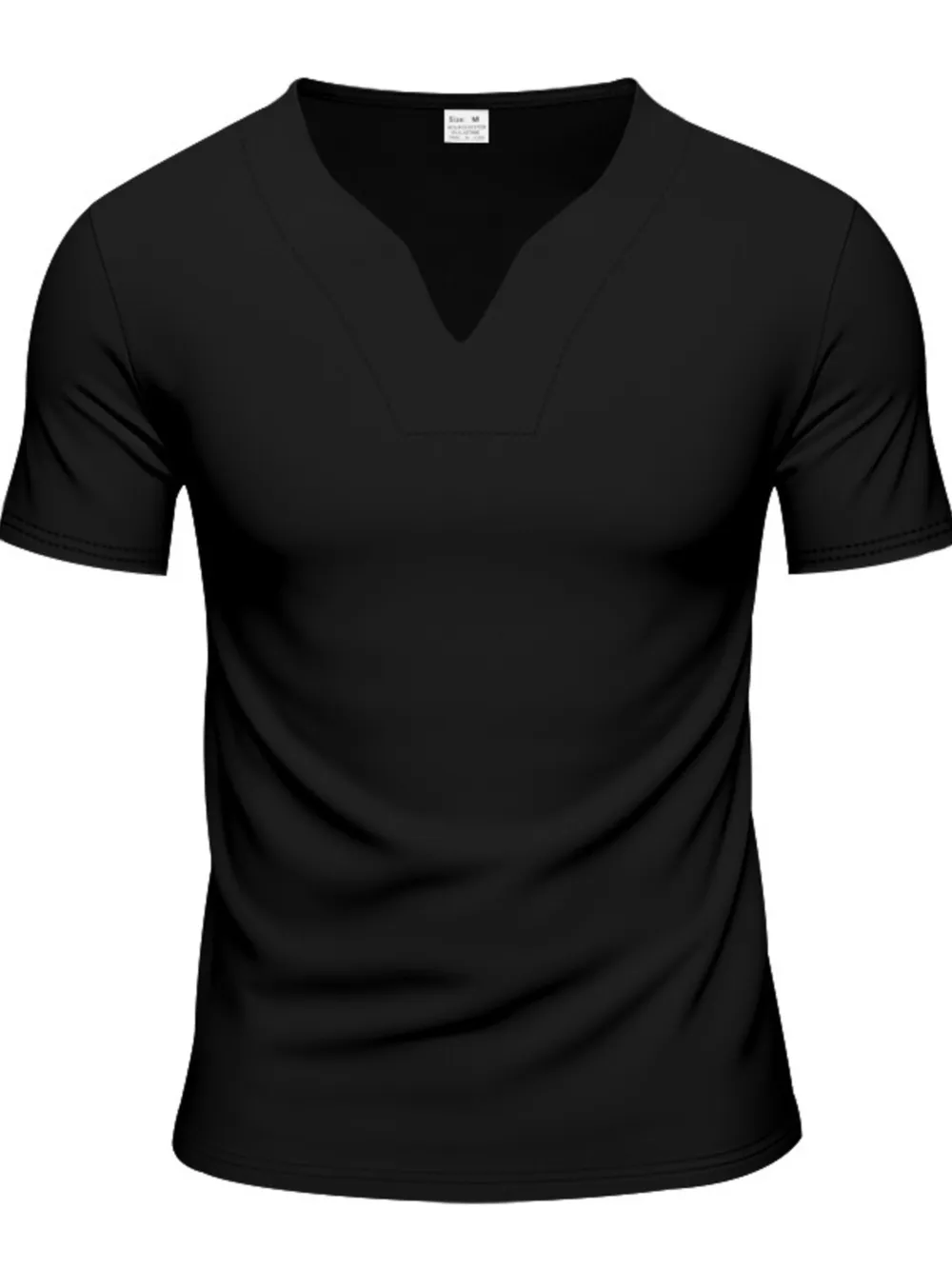 Men's Full Size Notched Short Sleeve T-Shirt Plus Size