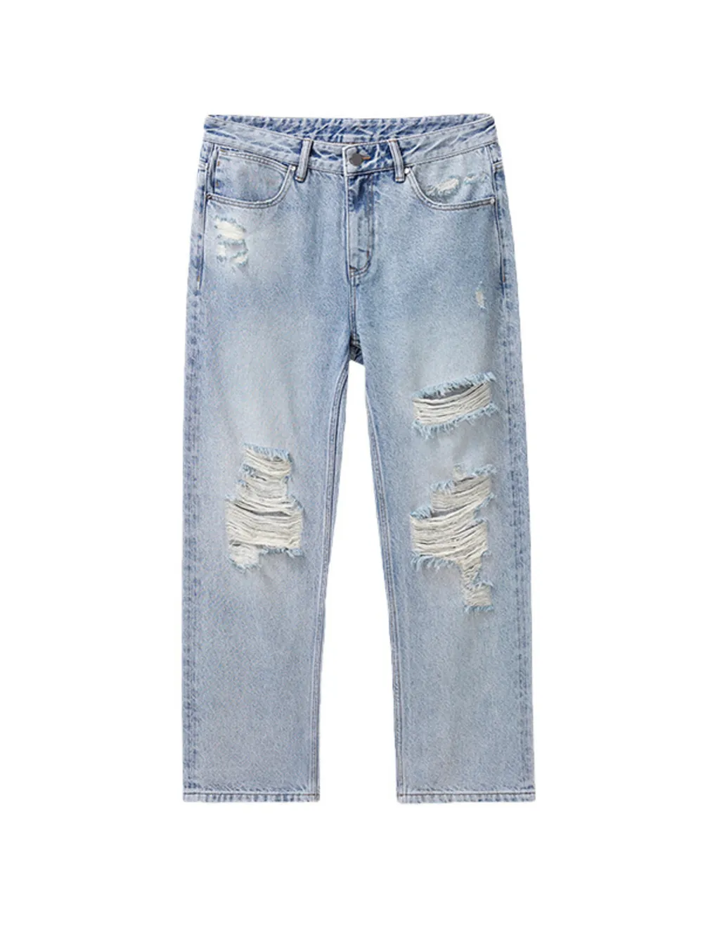 Men's Distressed Washed Wide Leg Jeans, image 5