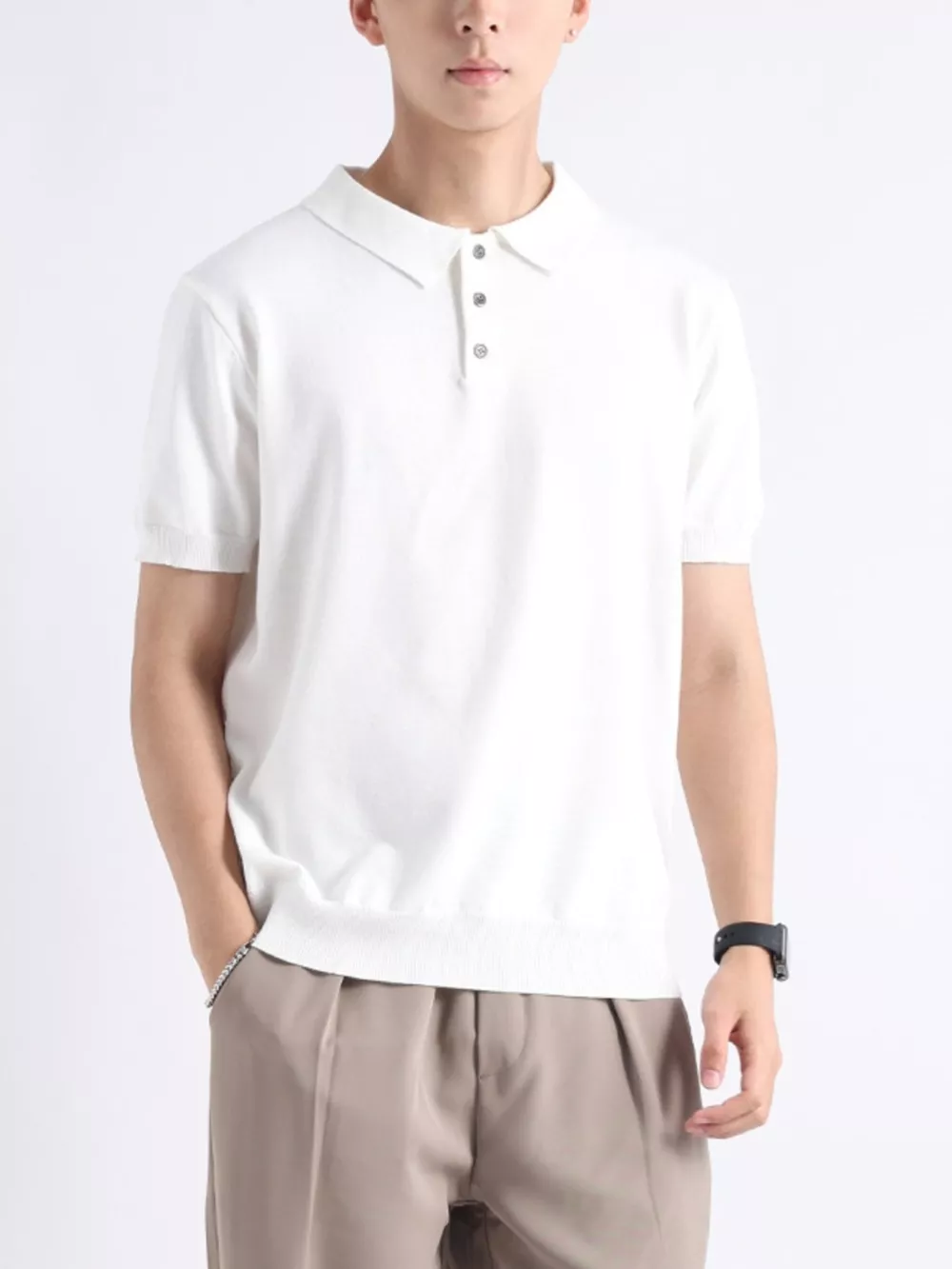 Men's Plus Size Button Detail Short-Sleeve Polo, image 8