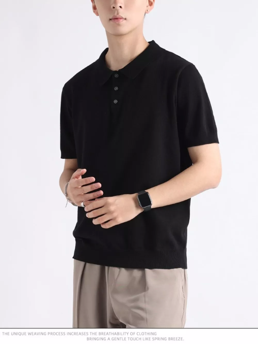 Men's Plus Size Button Detail Short-Sleeve Polo, image 7