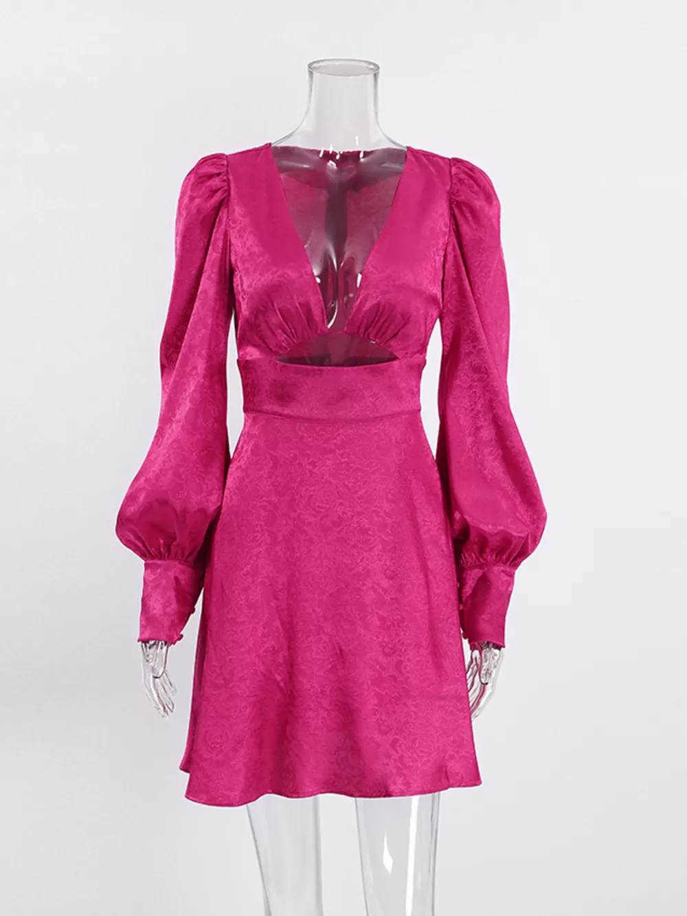 Cutout Lantern Sleeve Mini Dress, image 3