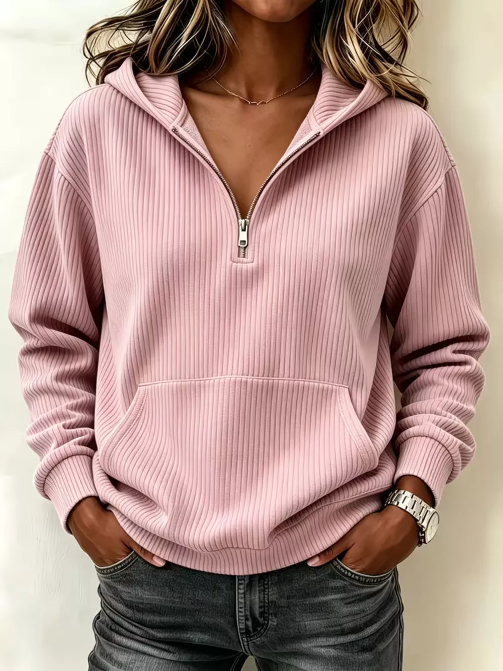 Kangaroo Pocket Half-Zip Hoodie, image 7