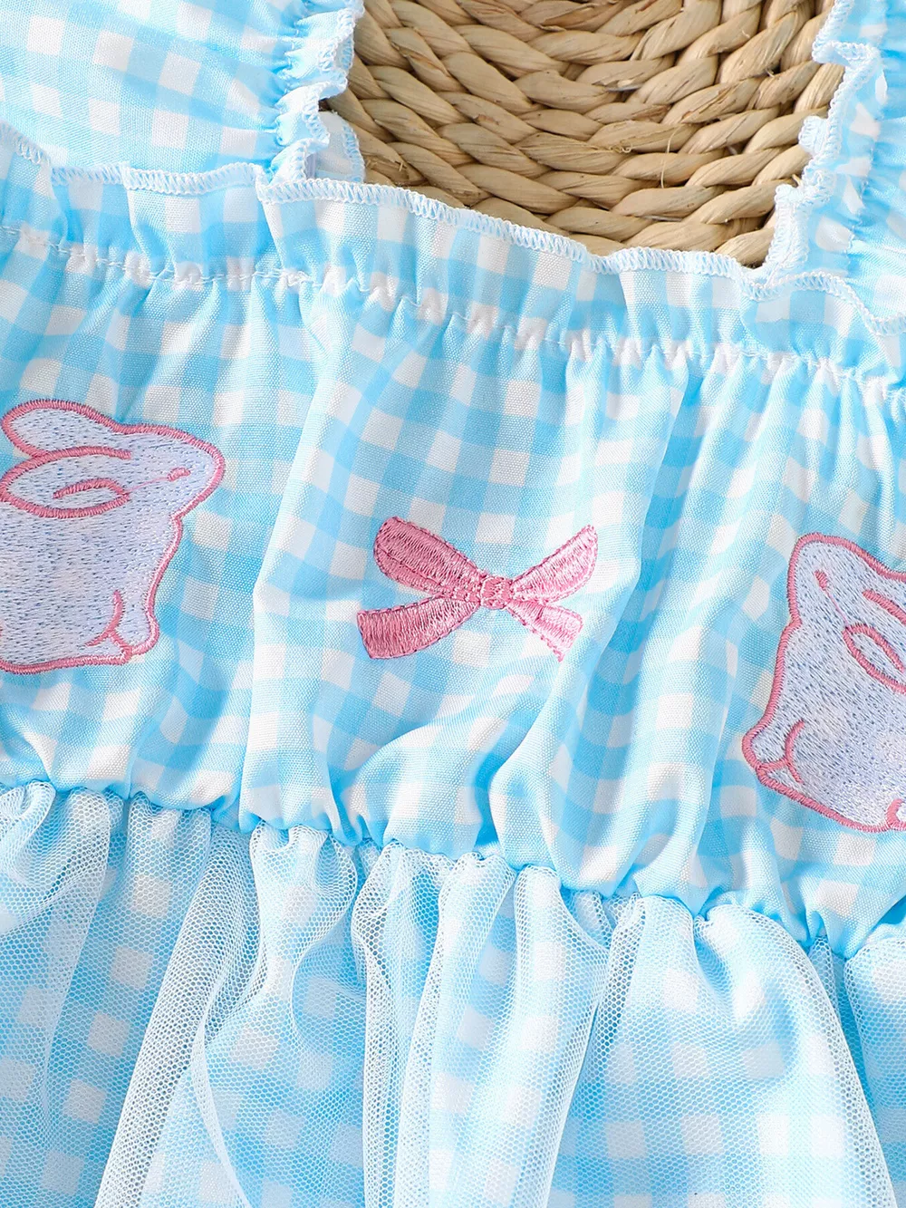 Children's Bunny Gingham Top and Pants Set, image 4