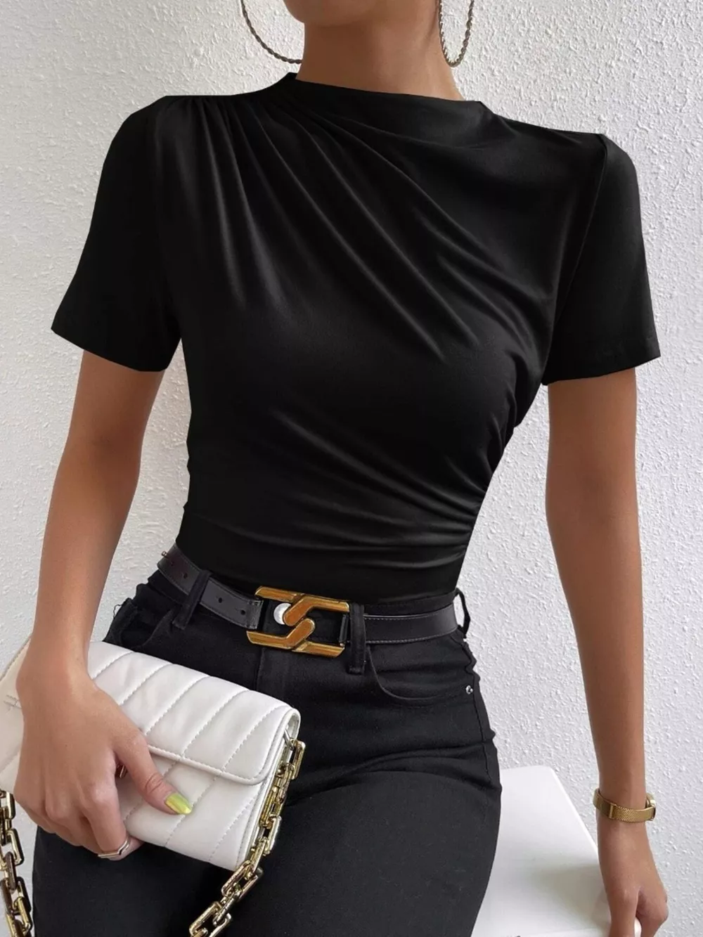 Ruched Short Sleeve T-Shirt, image 7