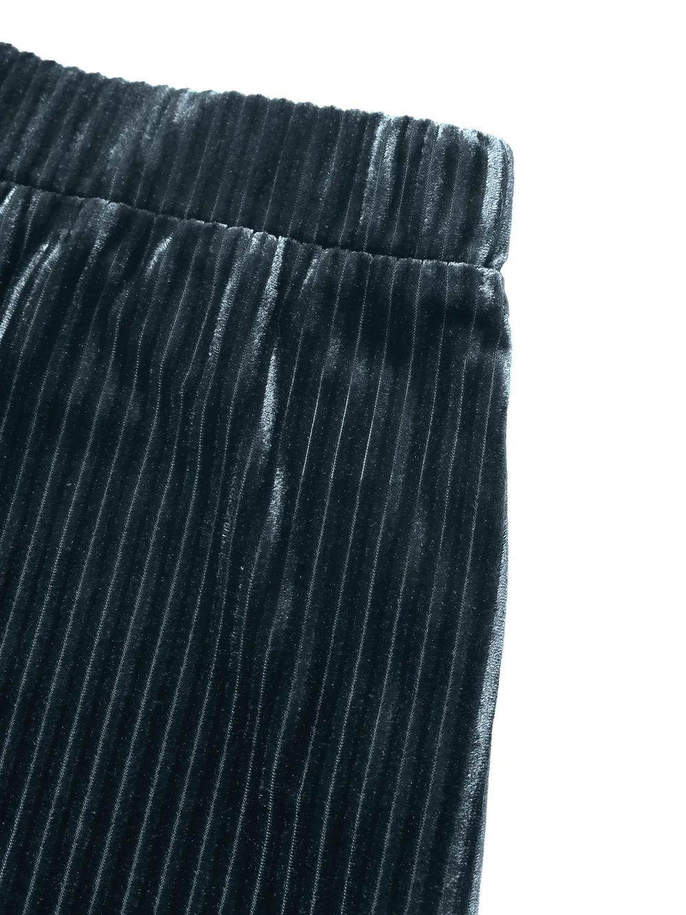 High-Waisted Ribbed Velvet Flare Pants, image 6