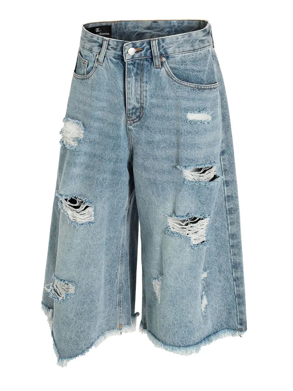 Men's Oversized Distressed Demin Shorts, image 2