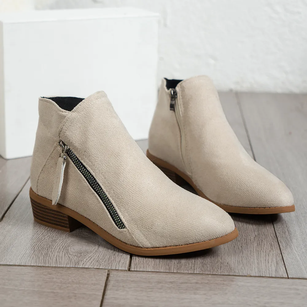 Side Zip Ankle Boots with Block Heel, image 13