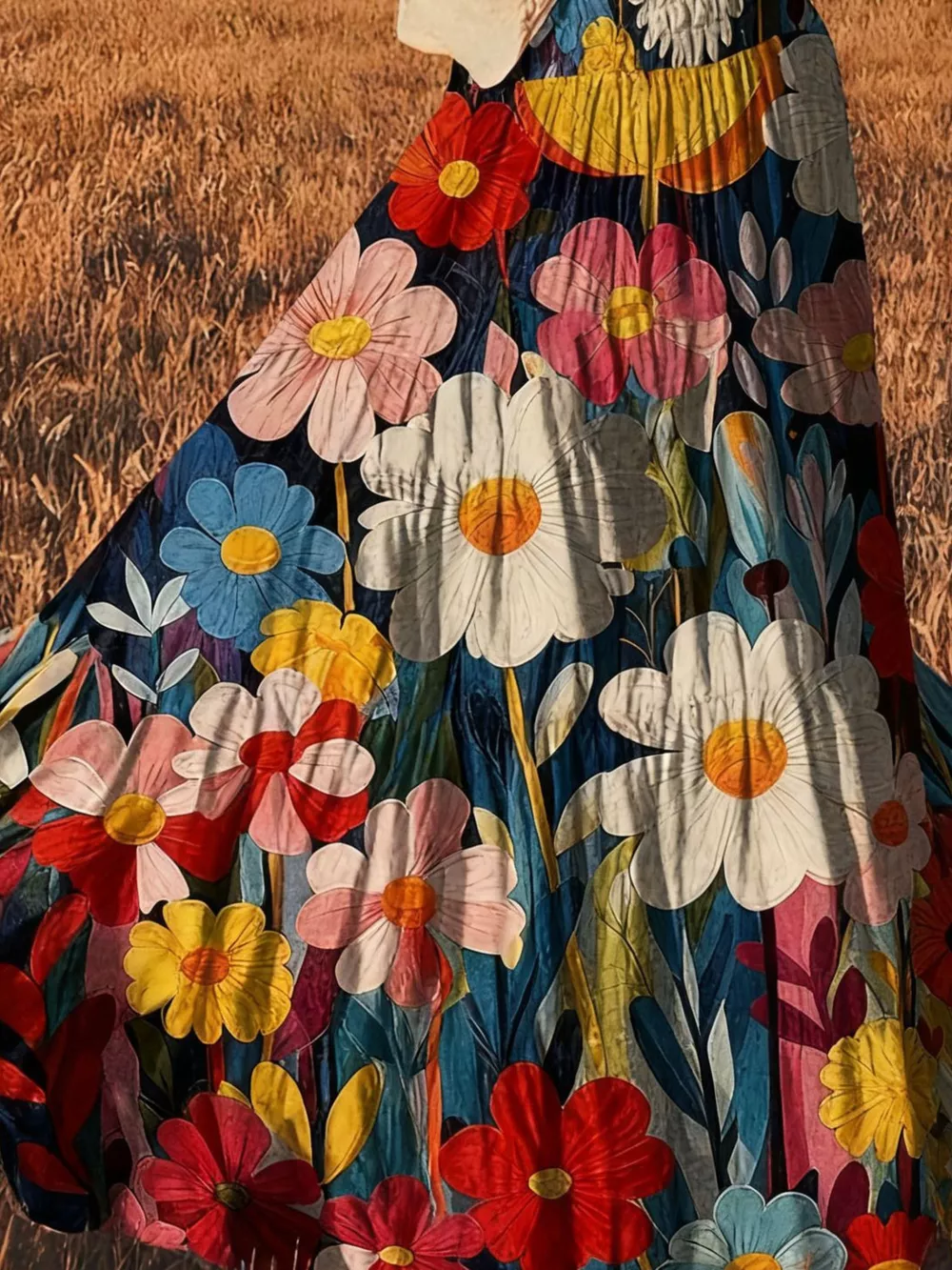 Floral Print Flowy Maxi Skirt, image 4
