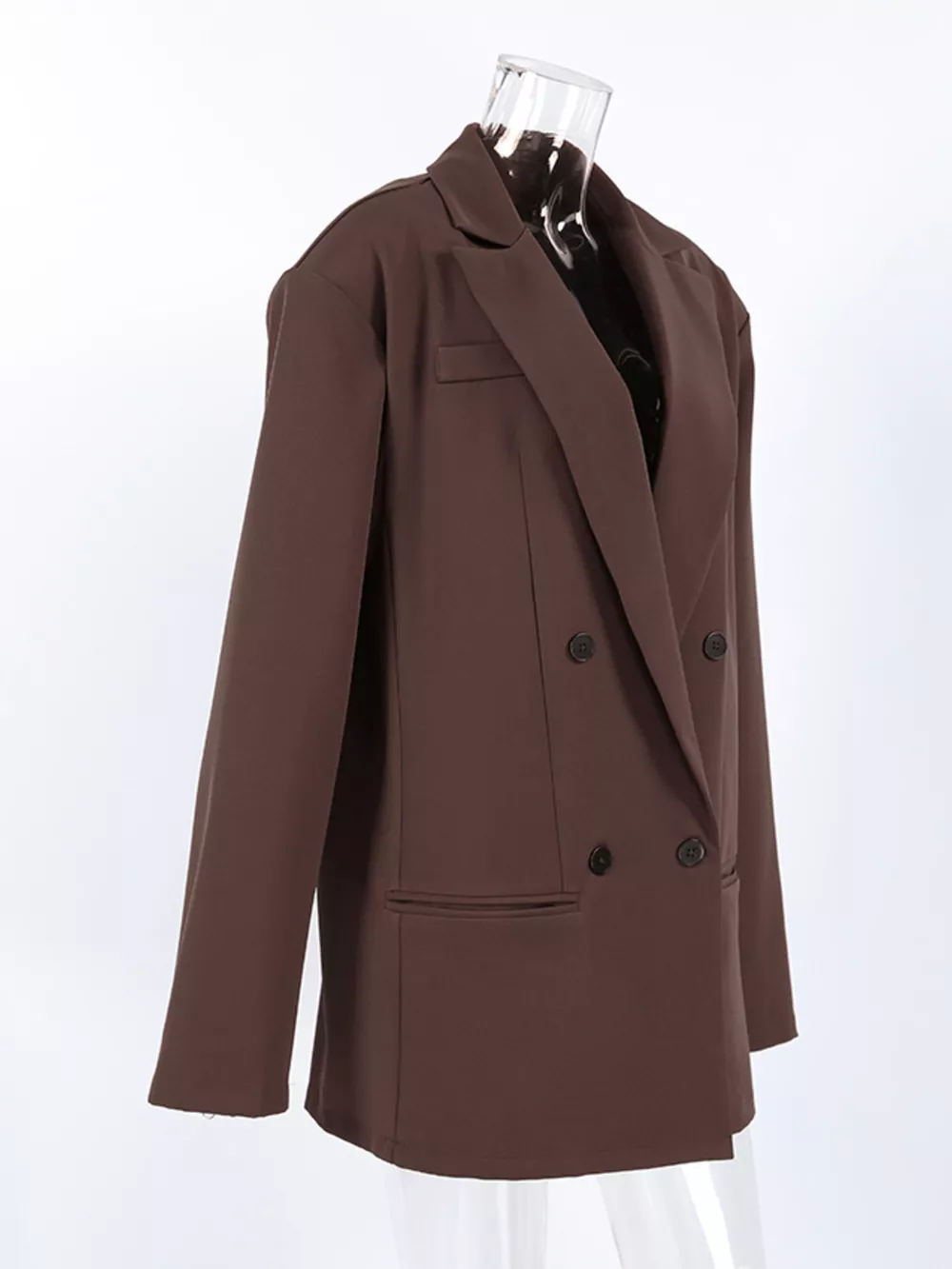Double-Breasted Lapel Collar Blazer, image 7