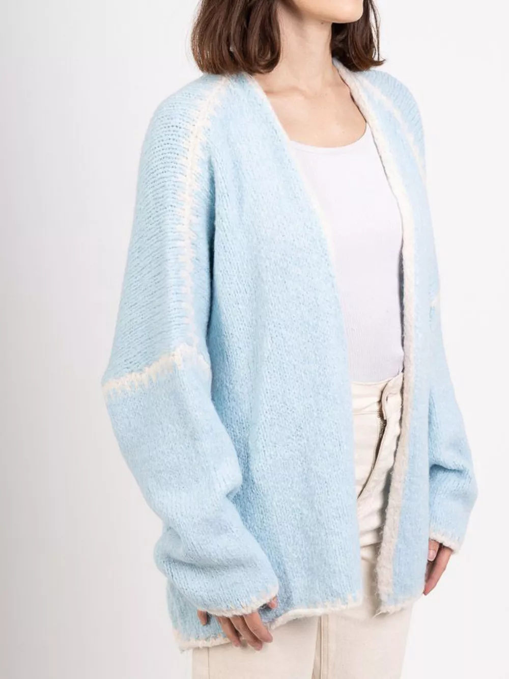 Contrast Trim Open Front Cardigan, image 12