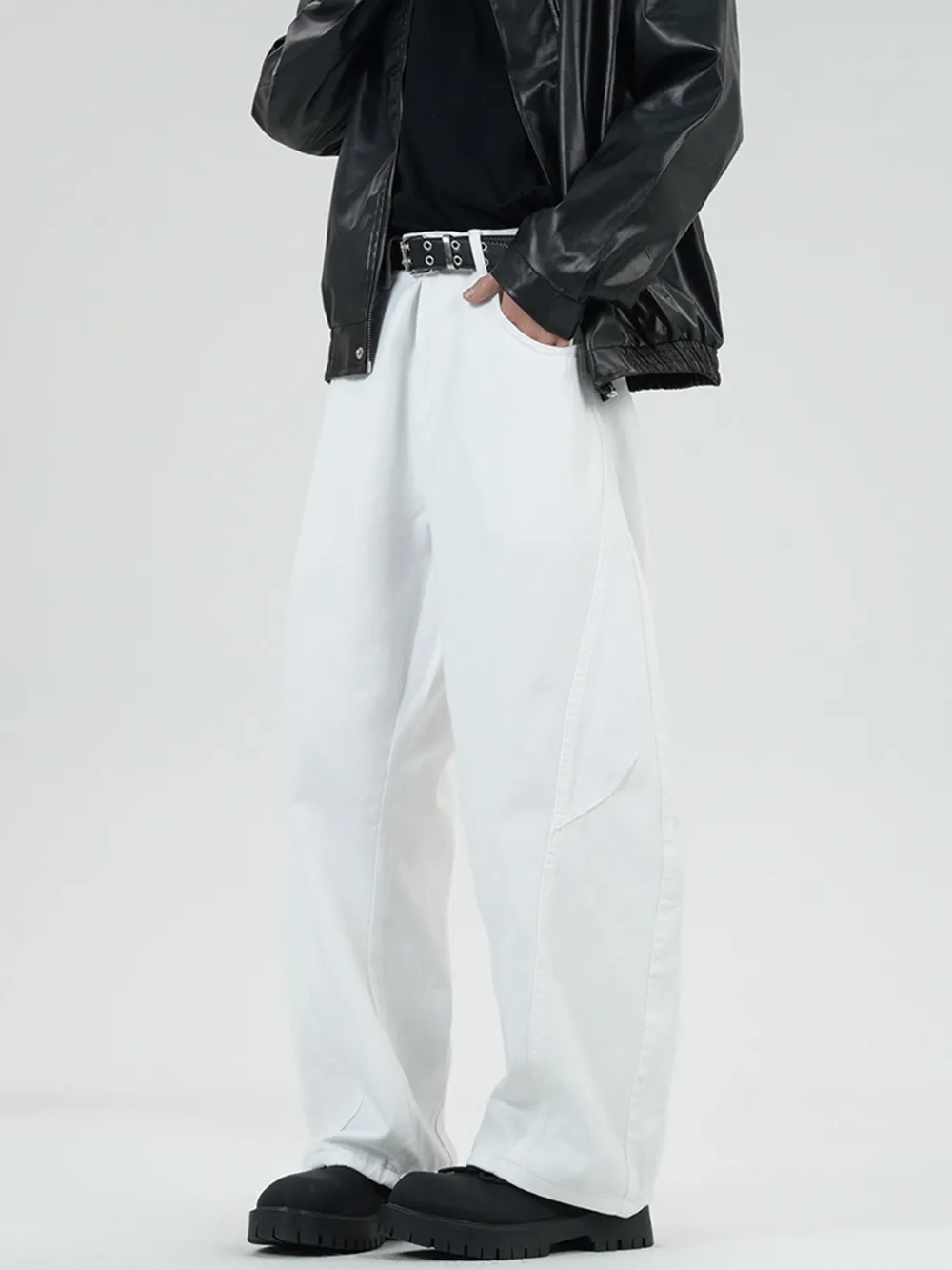 Men's Full Size Vintage Wash Wide Leg Jeans Plus Size, image 7