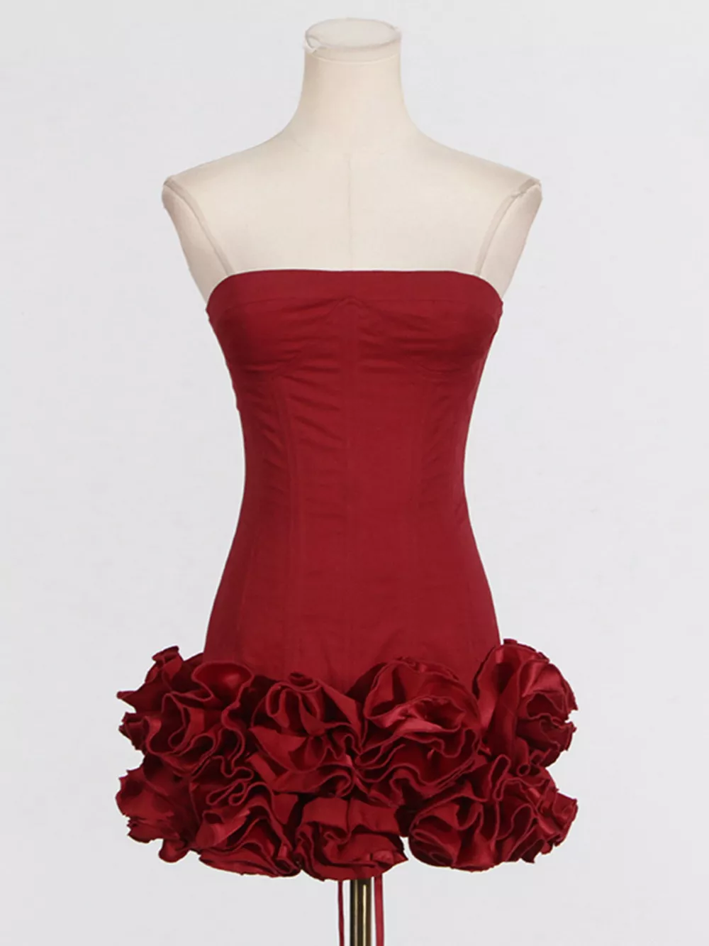 Ruffled Hem Tube Mini Dress, image 3