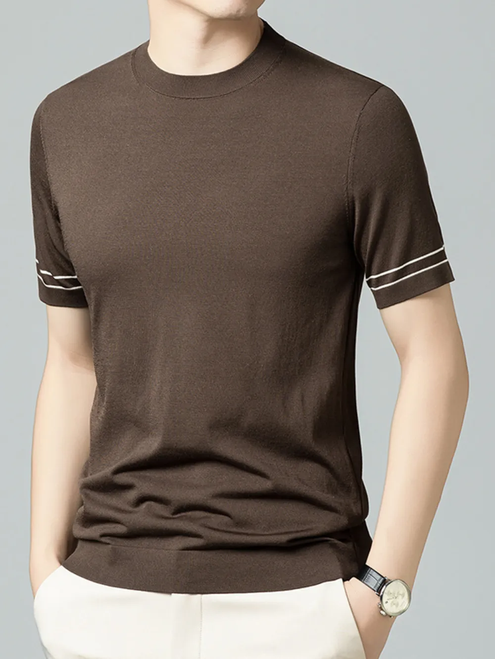Men's Plus Size Round Neck Short Sleeve T-Shirt, image 3
