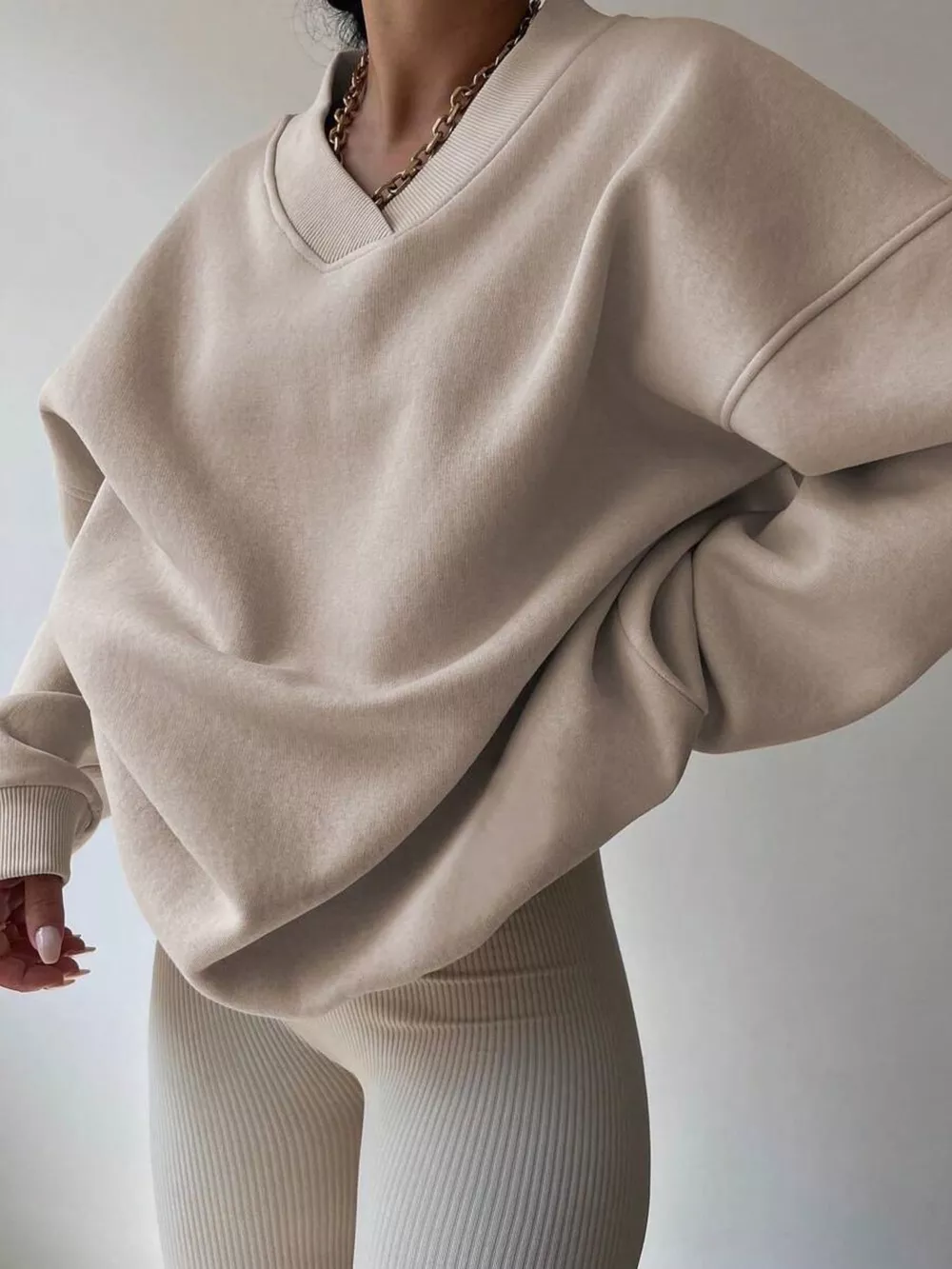 Dropped Shoulder Long Sleeve Oversized Sweatshirt, image 6