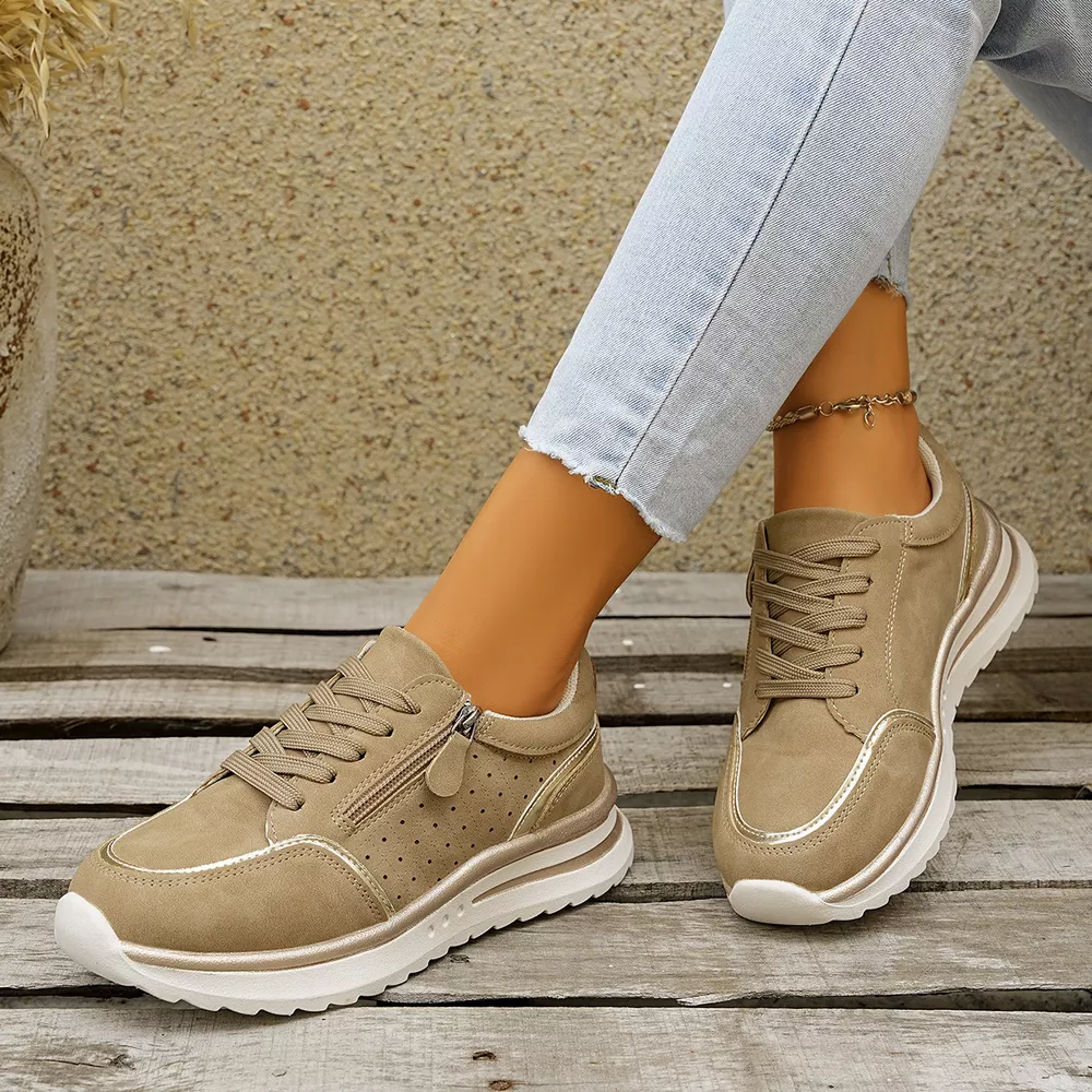Round Toe Lace Up Sneakers, image 2