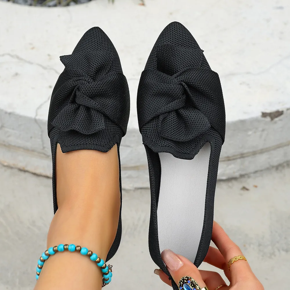 Bow Point Toe Flats Slip-Ons, image 4