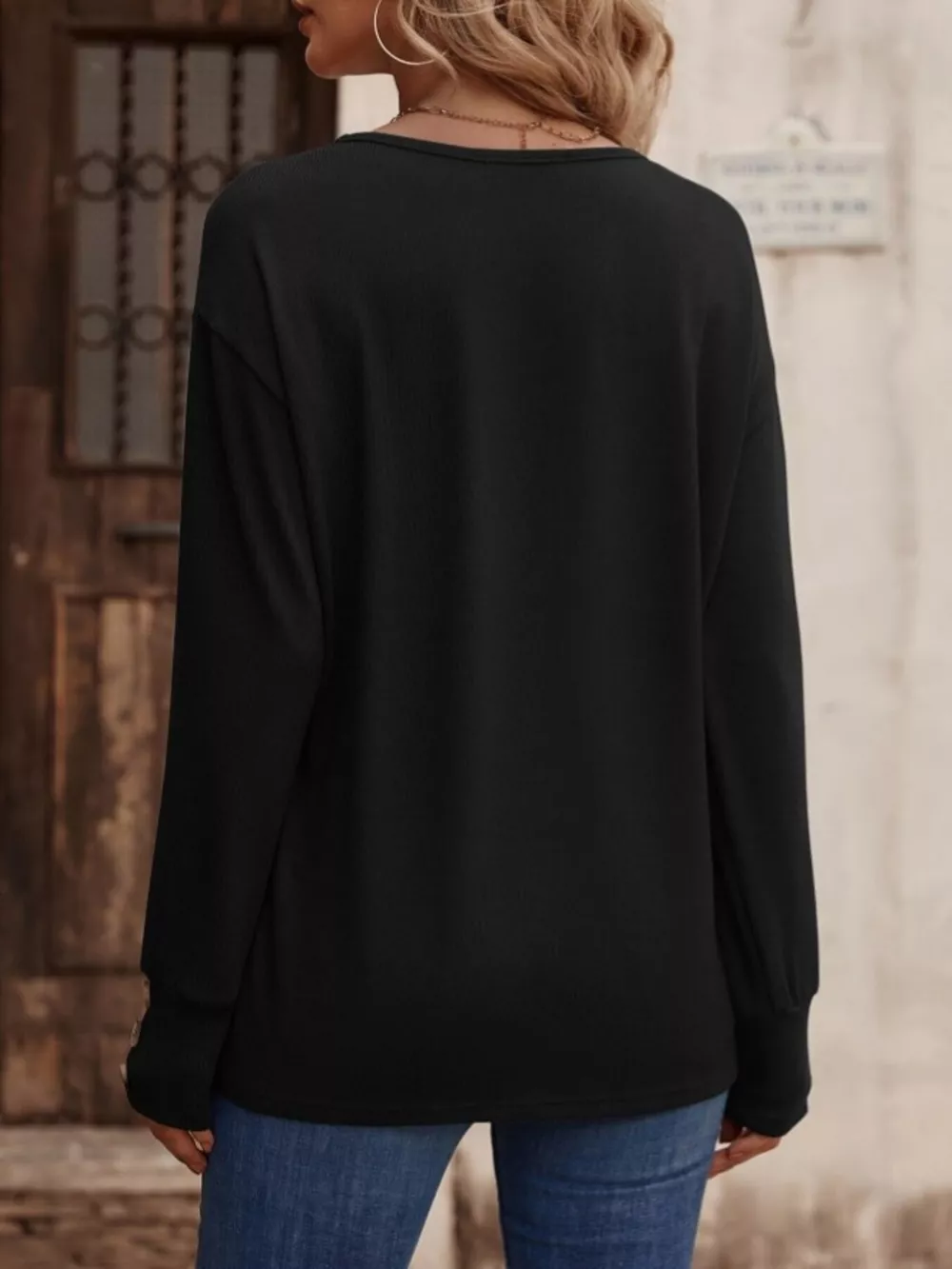 V-Neck Long Sleeve T-Shirt, image 24