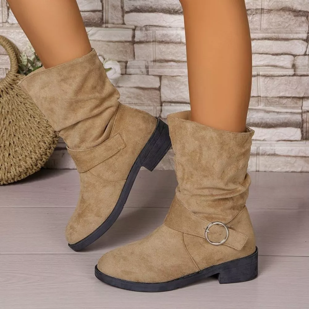 Round Toe Block Heels Boots, image 5