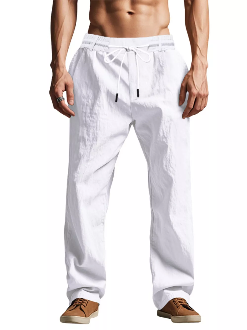 Men's Full Size Drawstring Elastic Waist Loose Fit Pants Plus Size, image 16