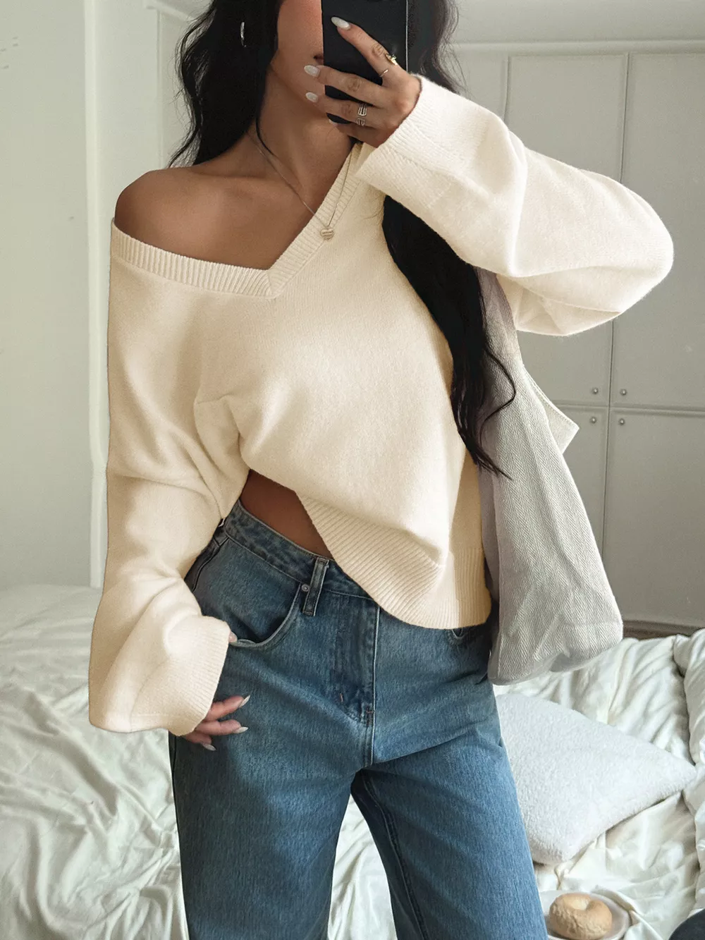 V-Neck Loose Fit Sweater, image 14