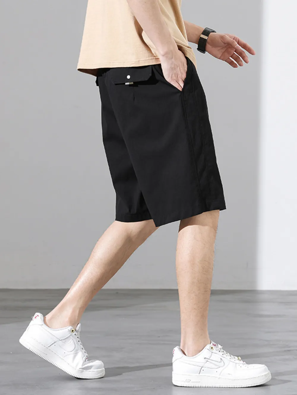 Men's Plus Size Casual Drawstring Shorts, image 3