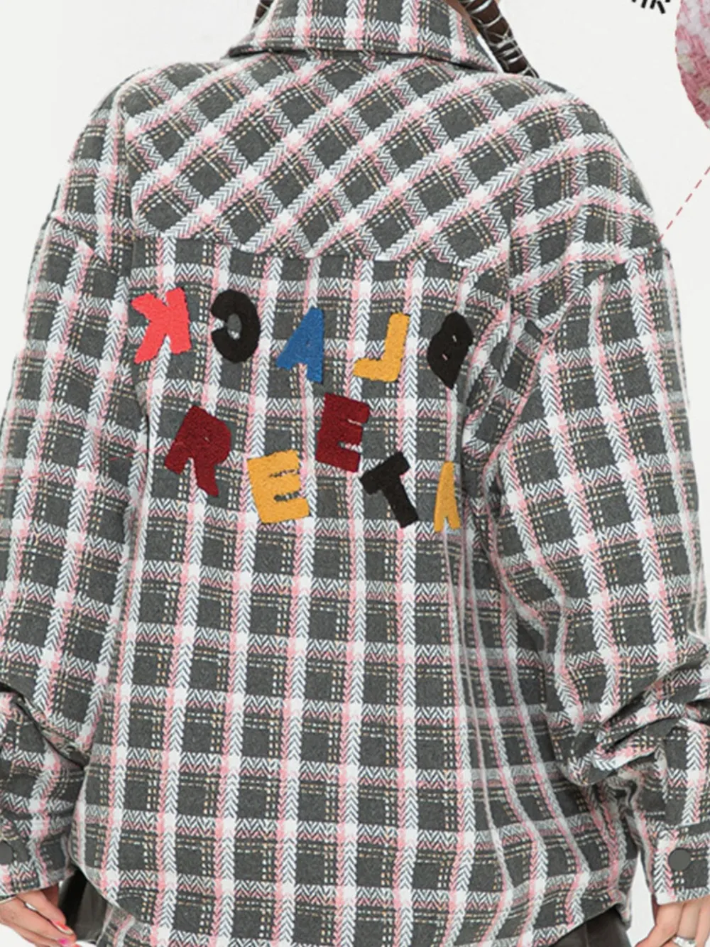 Men's Oversized Plaid Collared Neck Shirt, image 2