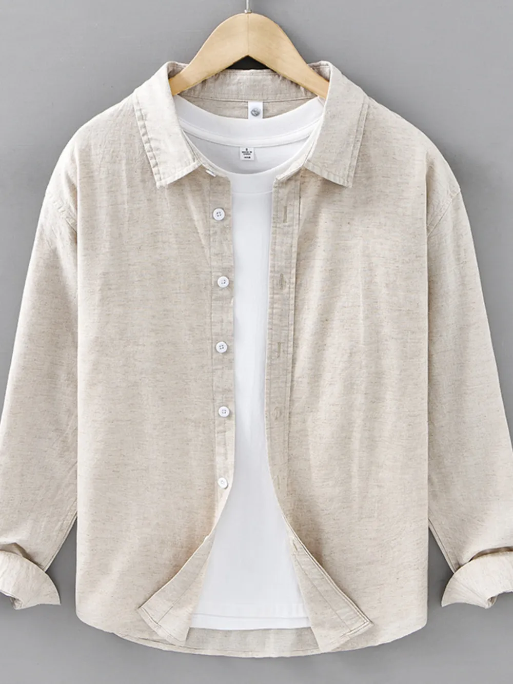Men's Plus Size Button Up Long Sleeve Shirt, image 4