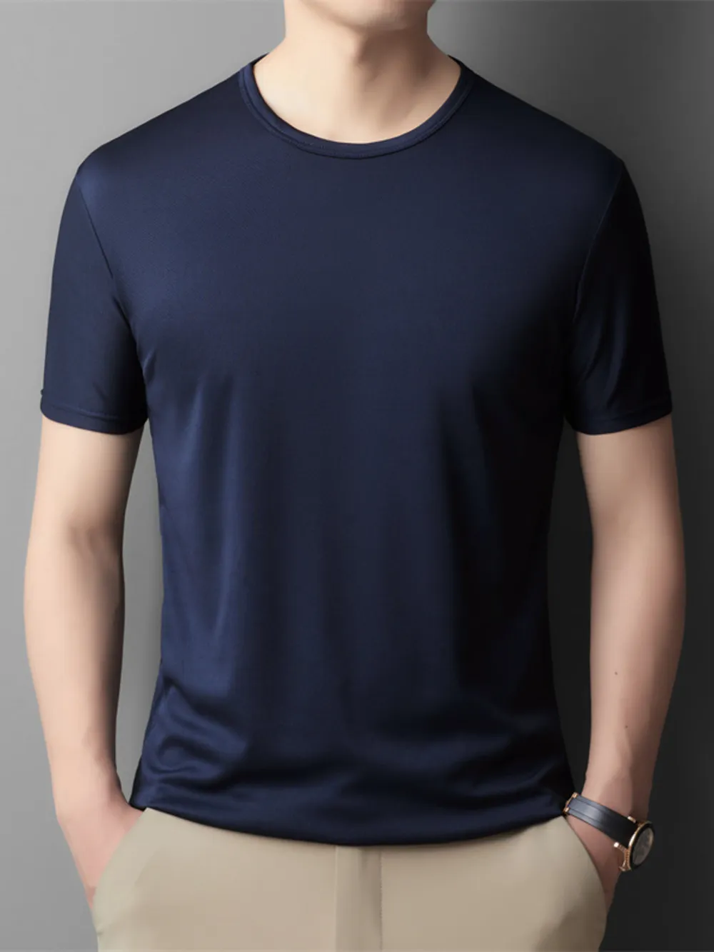 Men's Round Neck Short Sleeve T-Shirt, image 4