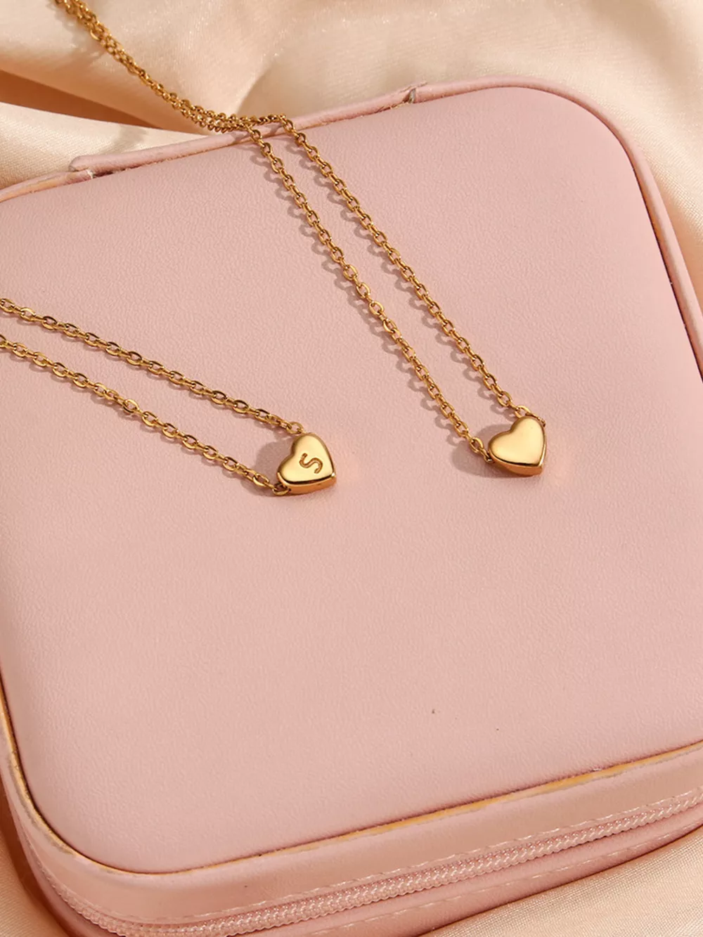 18K Gold-Plated Letter Heart Necklace, image 4