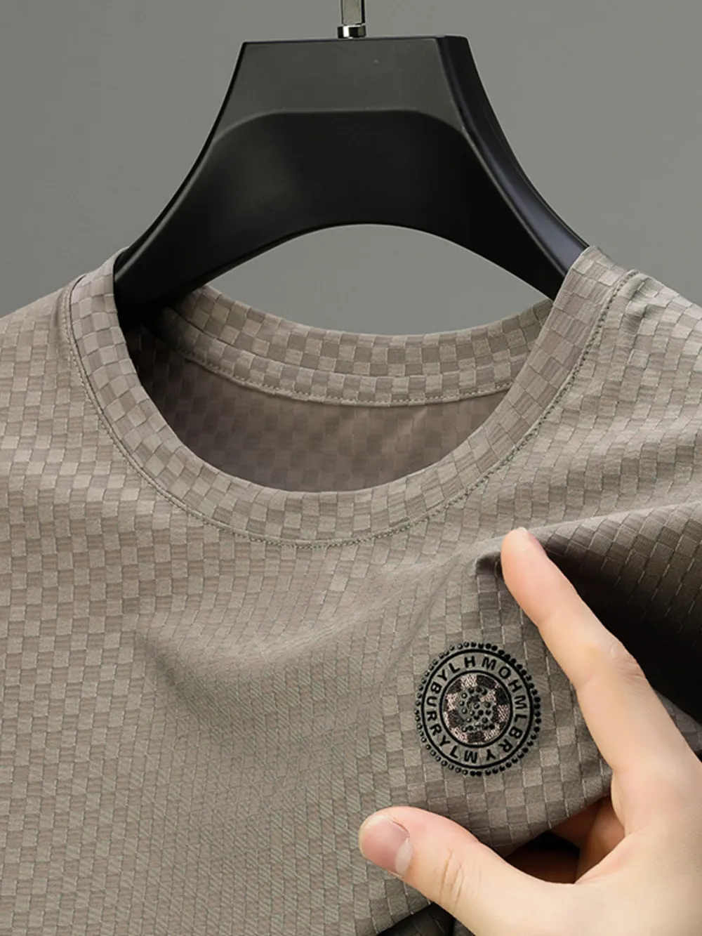 Men's Plus Size Checkerboard Pattern T-Shirt, image 5