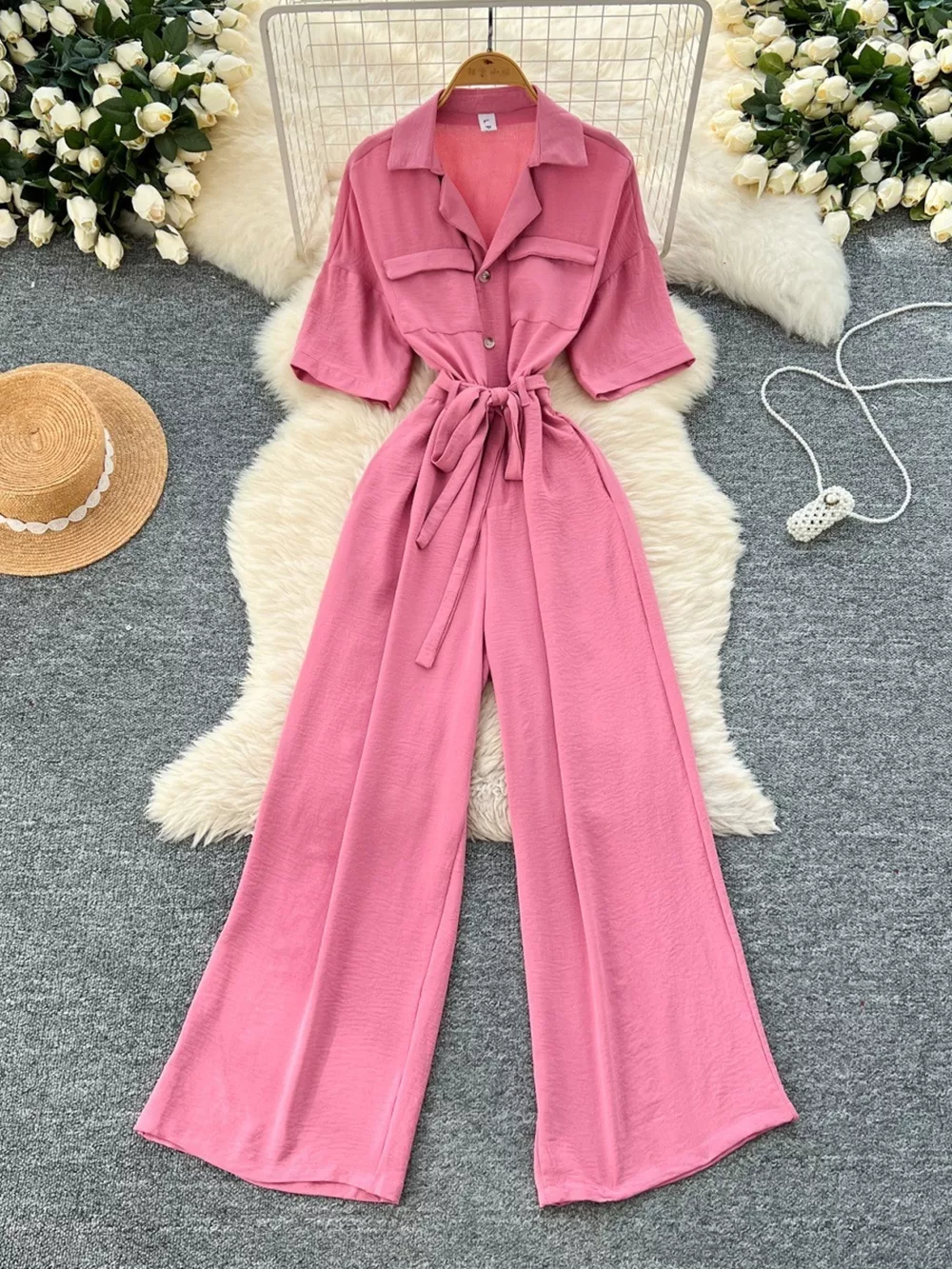 Tie Waist Wide Leg Jumpsuit, image 22