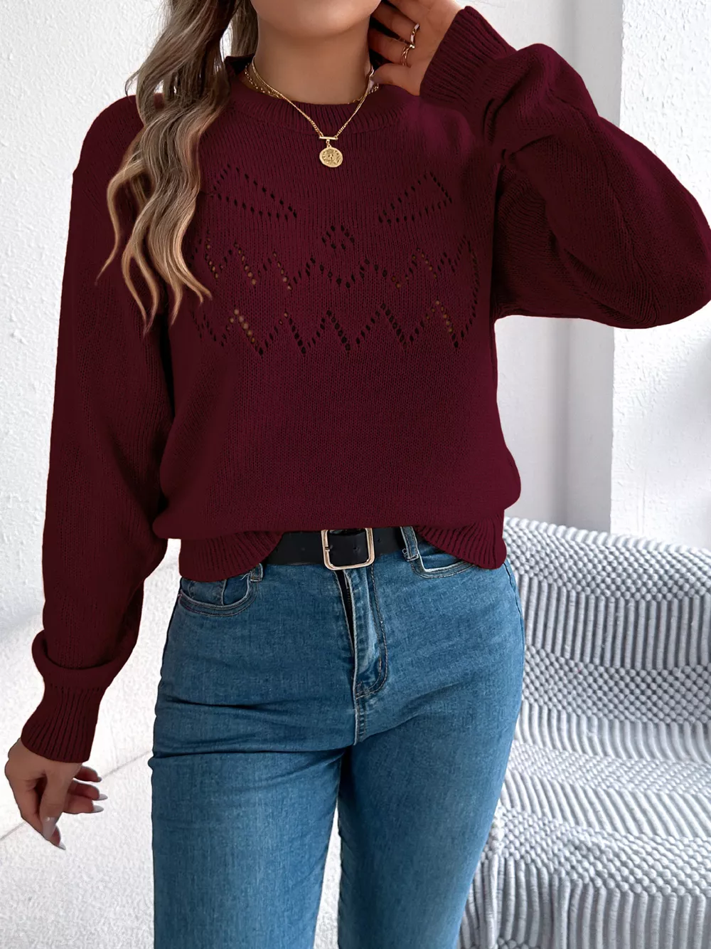 Halloween Pumpkin Face Knit Top, image 12