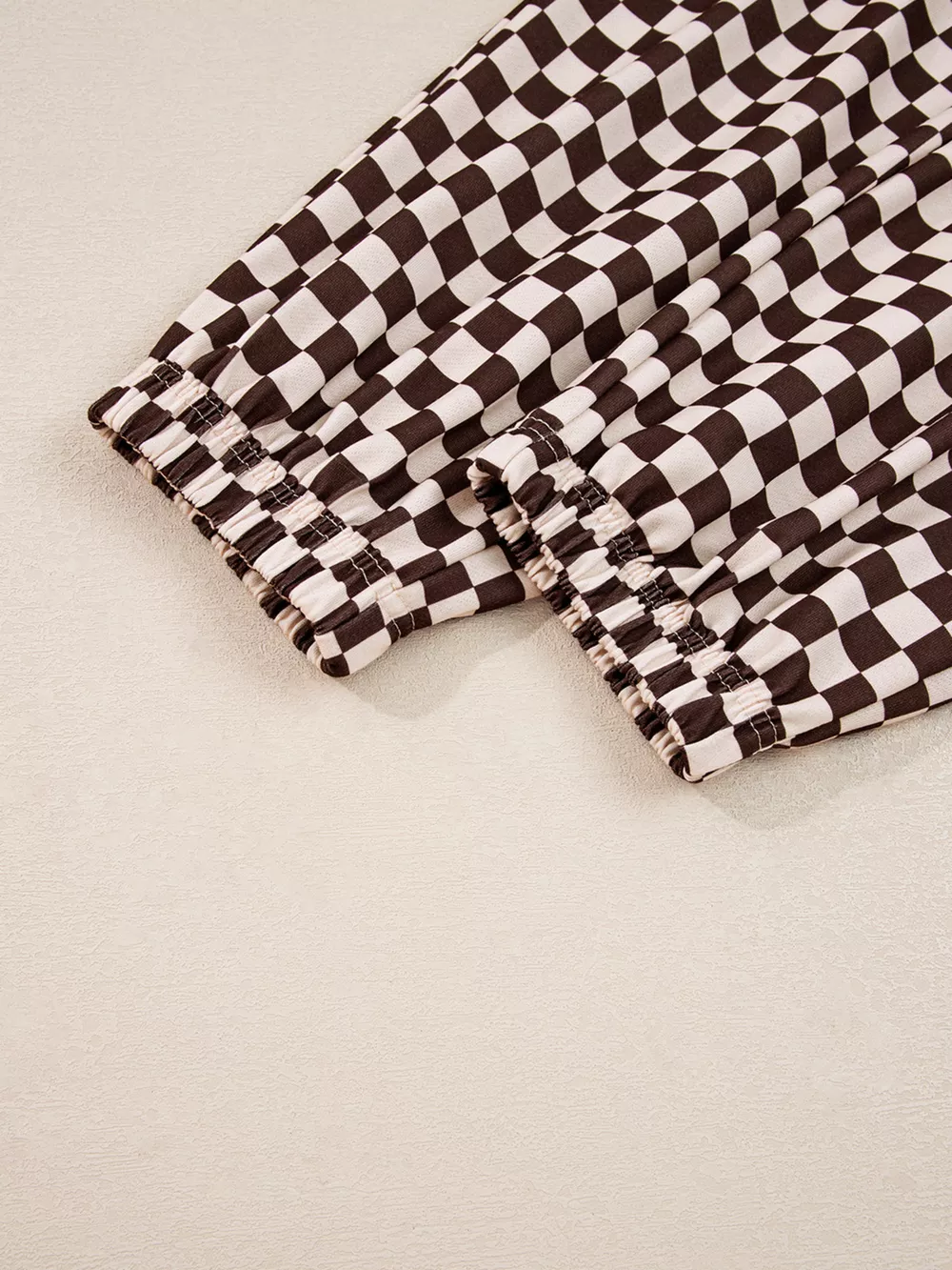 Checkered Drawstring Hoodie and Pants Set, image 8